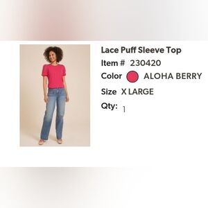 NWOT Maurices Lace Puff Sleeve Top